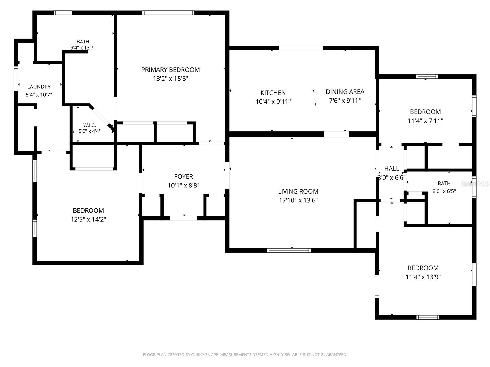 Floor plan with estimated dimensions