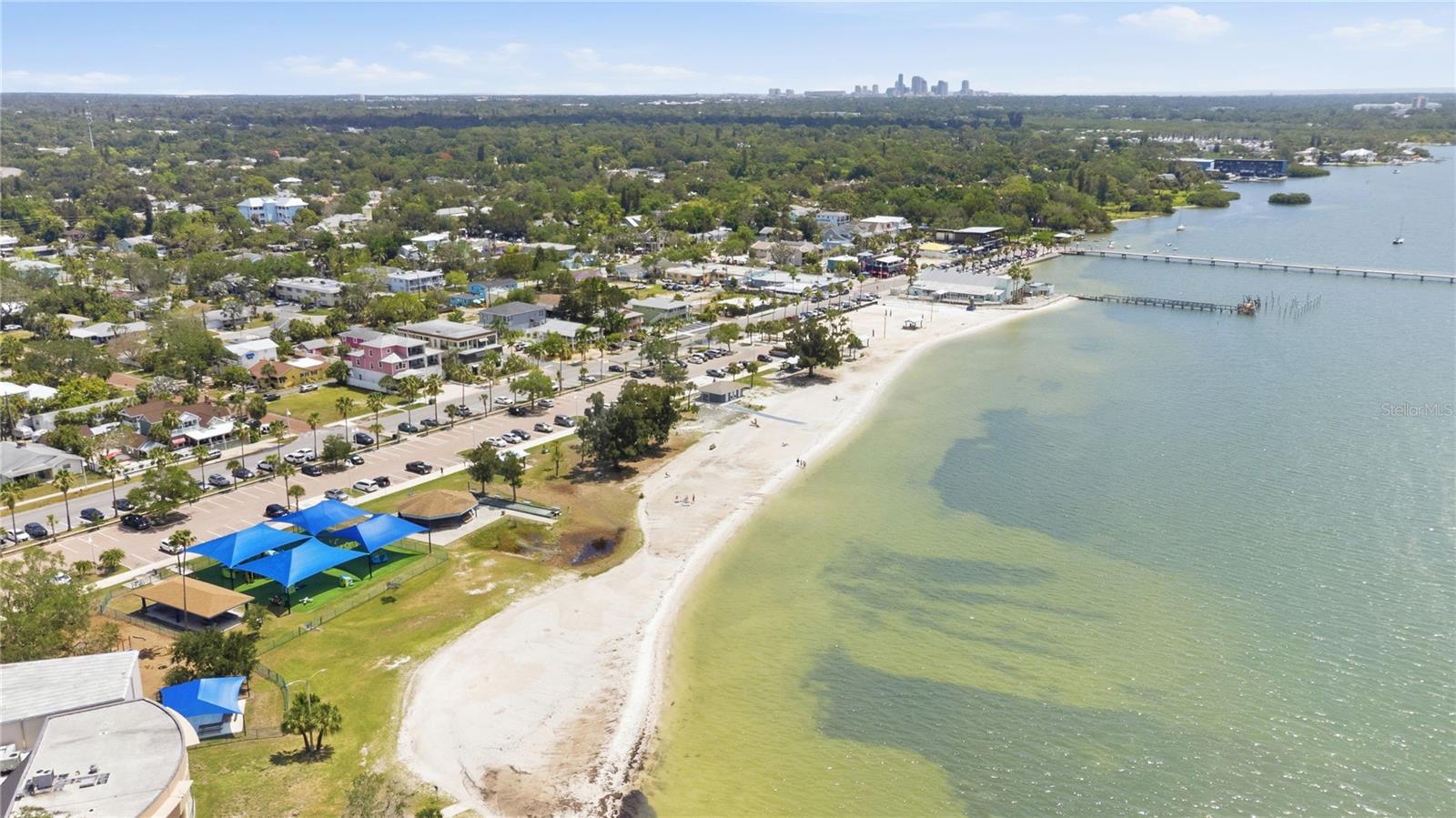 Gulfport has it's own beach on the bay with a playground, rec center and volleyball courts