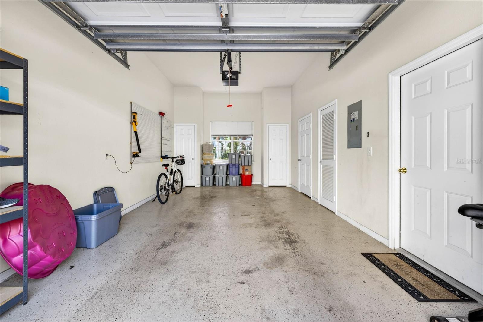 Deep Garage with Huge Storage Closet