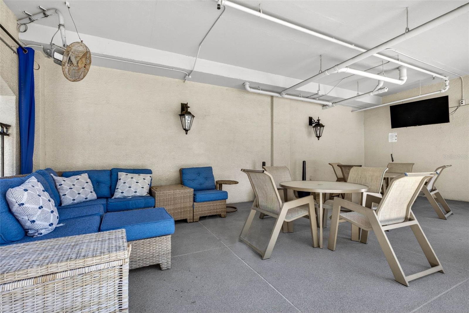 One of Two shaded gathering areas at Pool
