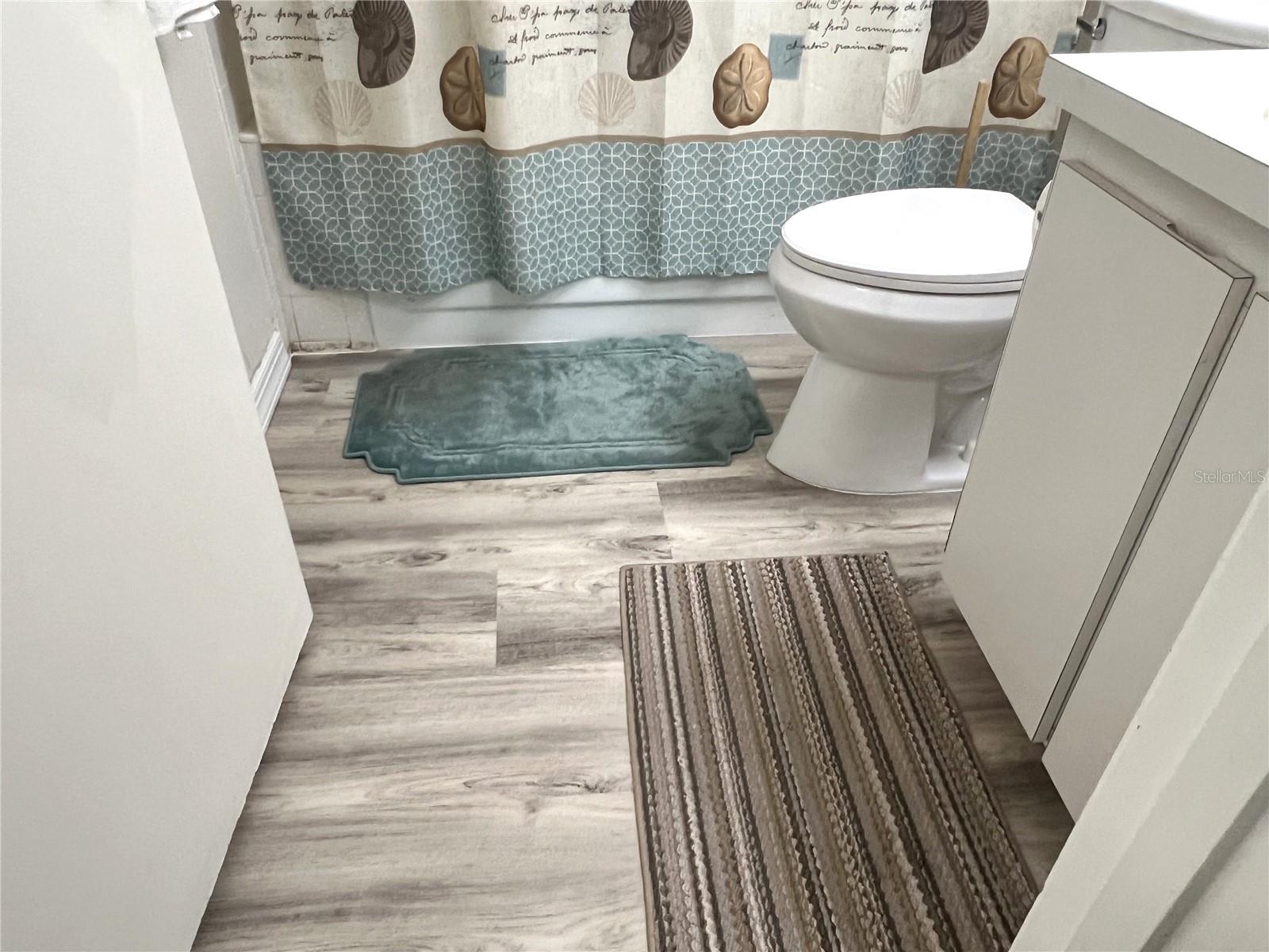 HALL BATH W/LT.COLORED PLANK FLOORING