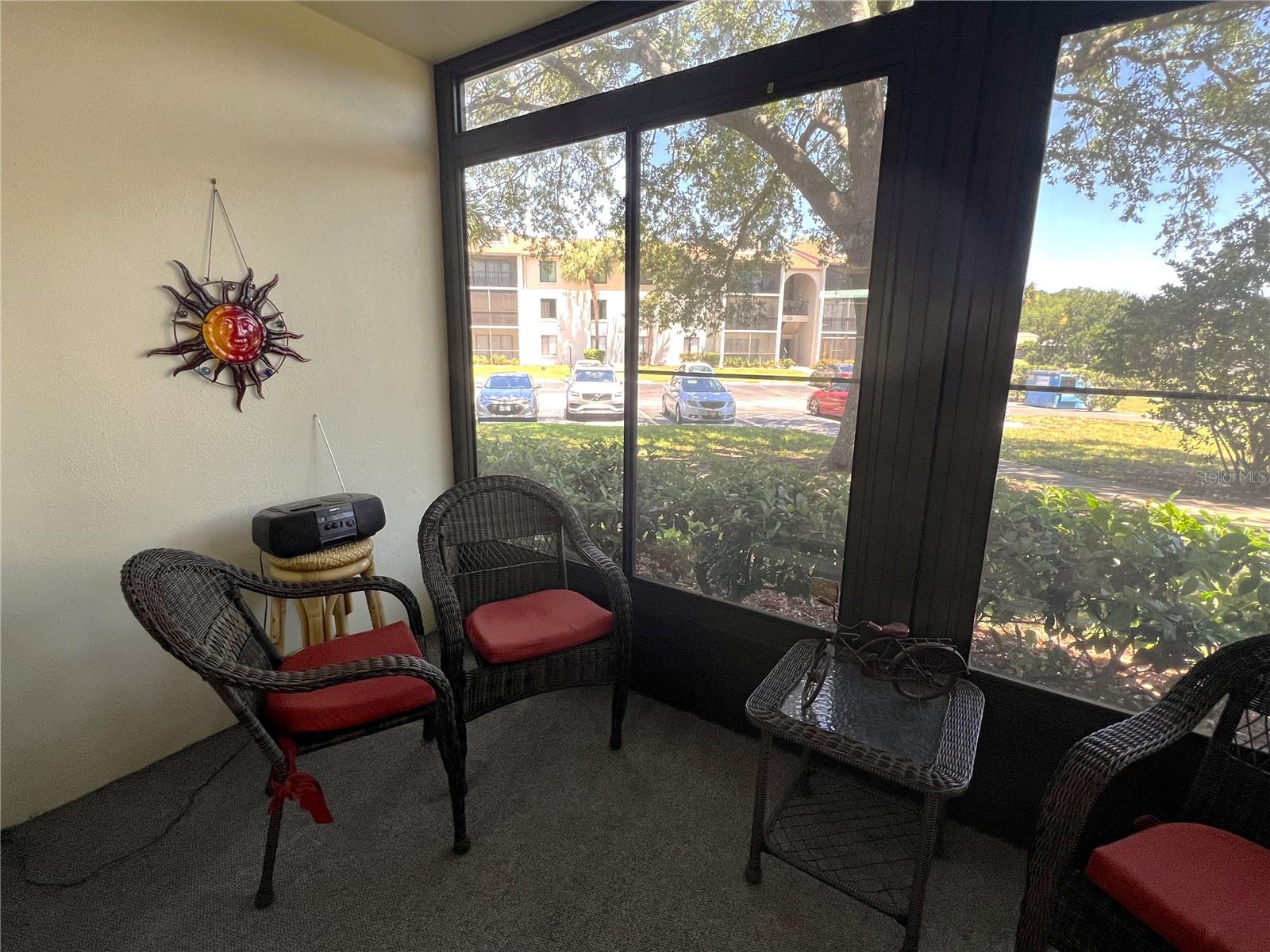 LANAI WITH VIEW OF POND & WALKING PATH