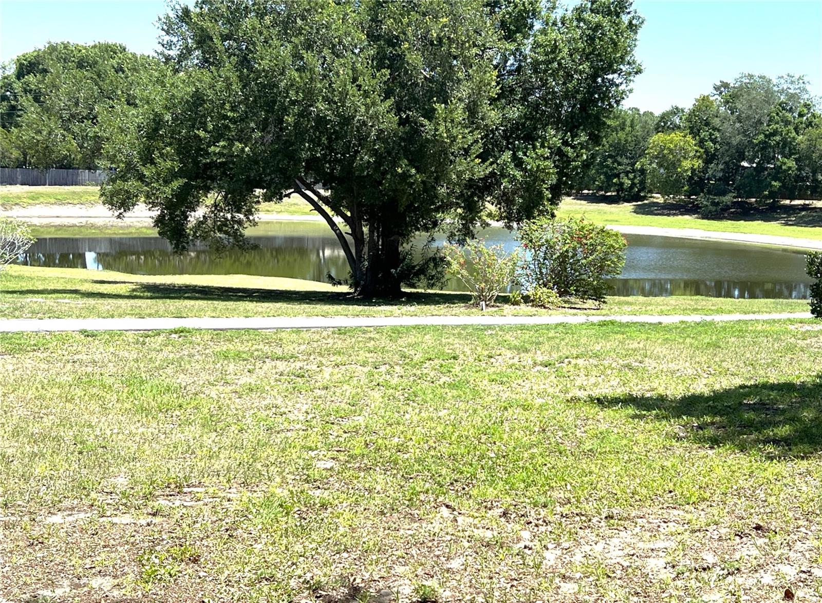 VIEW OF POND AND WALKING PATH