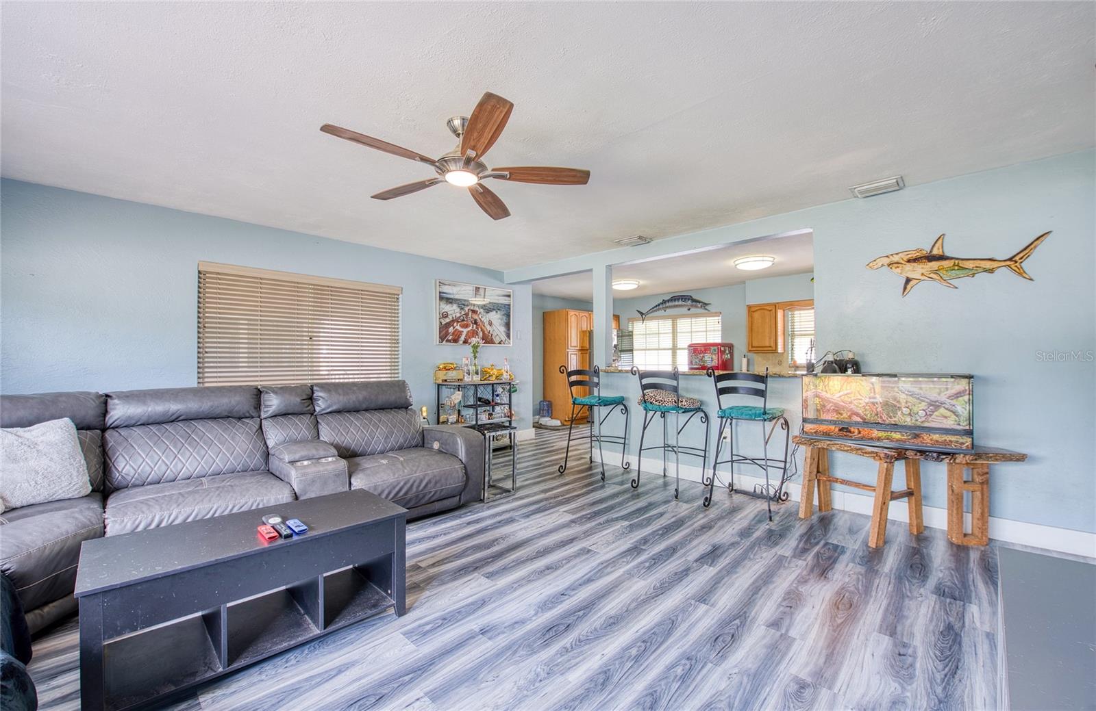 Open Concept Living into Kitchen