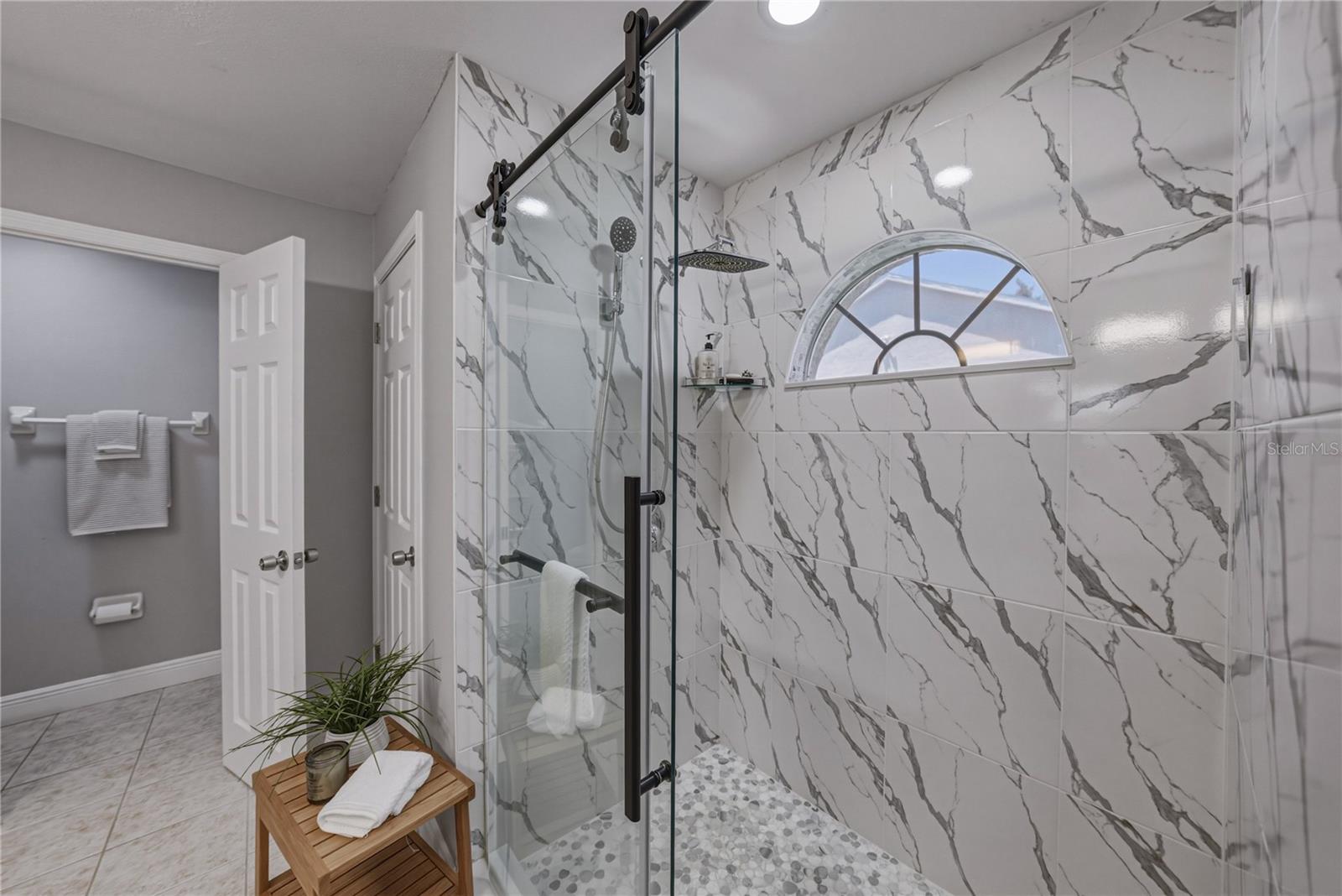 Primary Bath w/exquisitely redone Shower