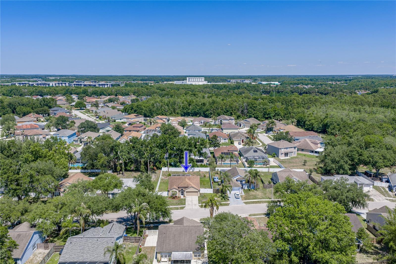 Arial Shot of Huge Backyard