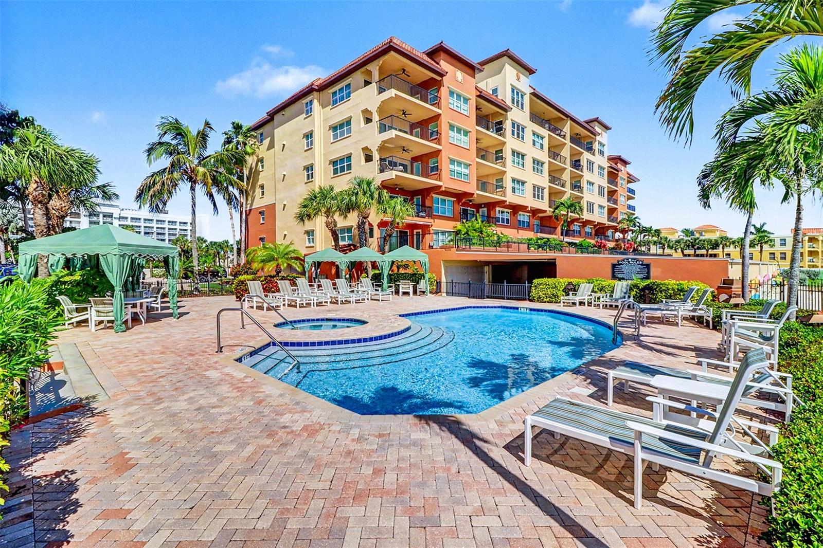 Pool Area with Cabanas