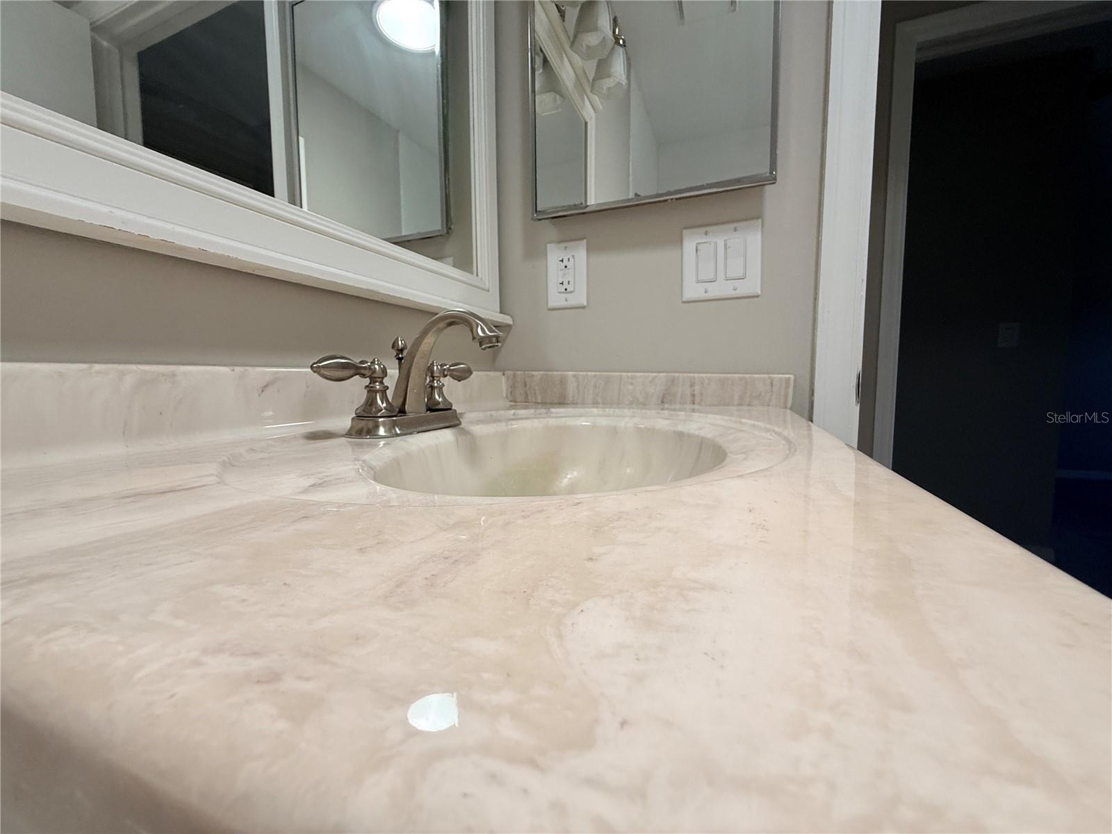 Secondary Full Bath with extra large walk in shower.