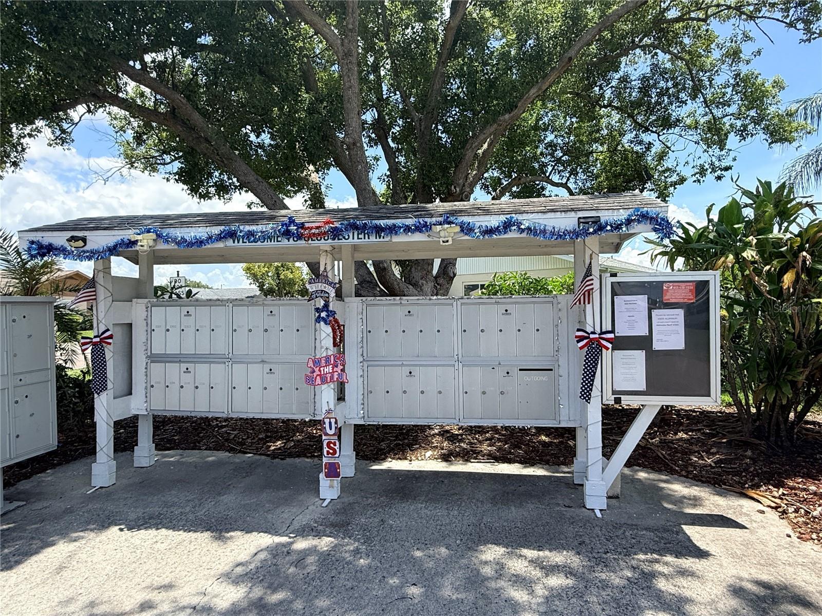 Community mailboxes near unit.