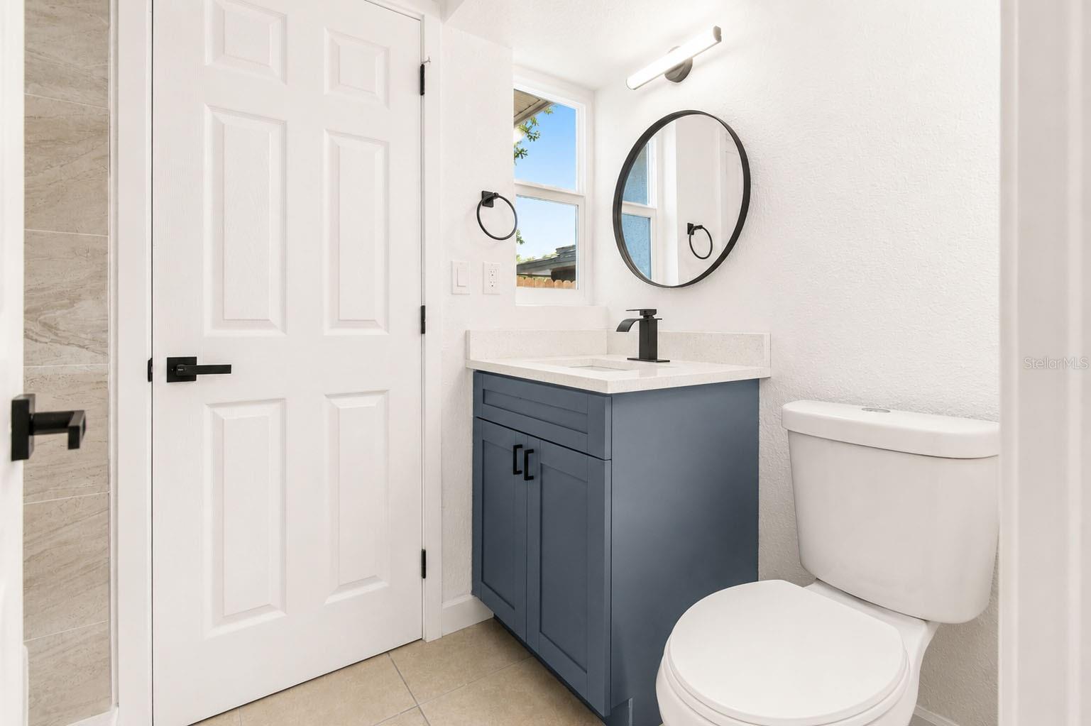 Updated bathroom with modern finishes