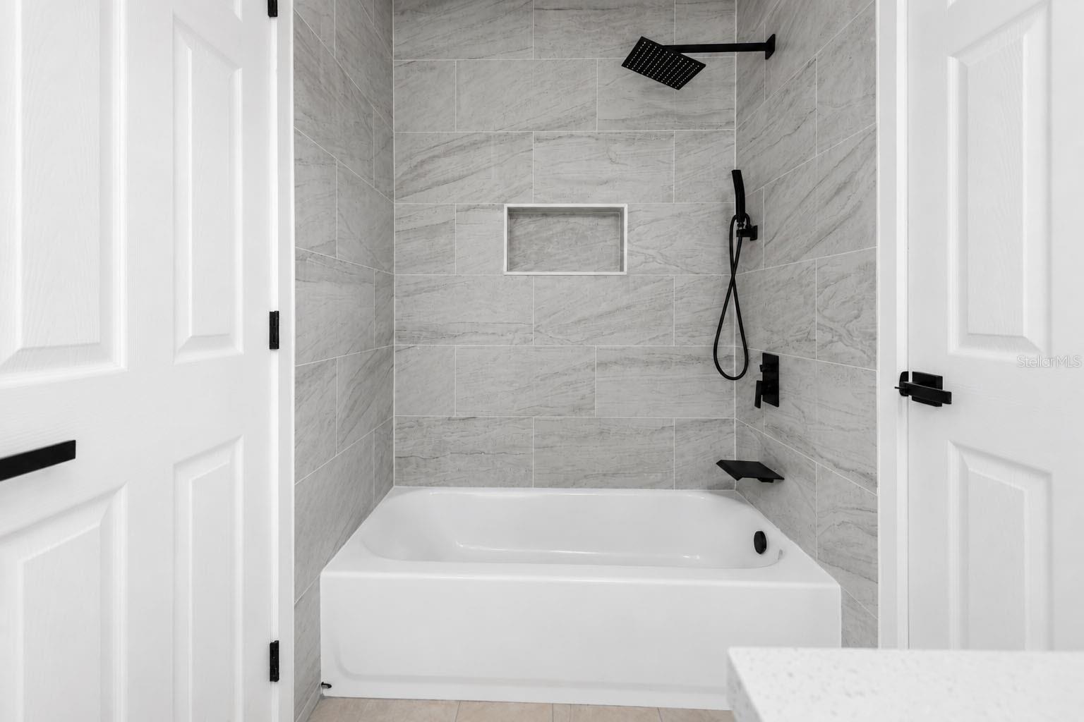 Updated bathroom with modern finishes