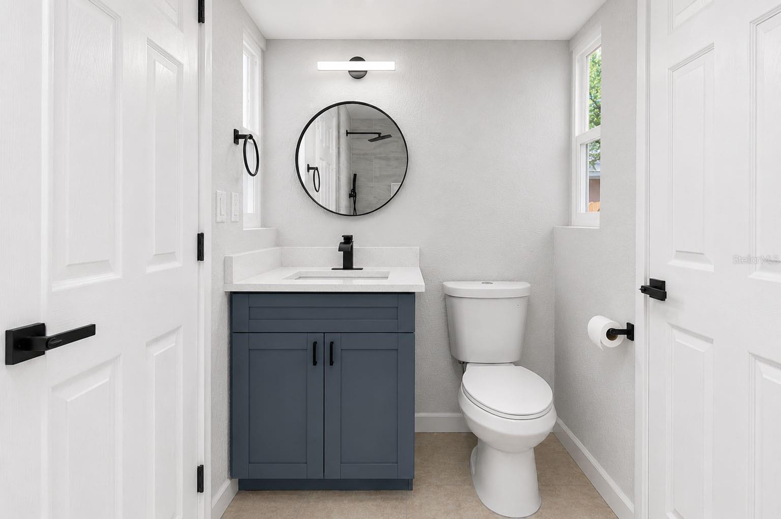 Updated bathroom with modern finishes
