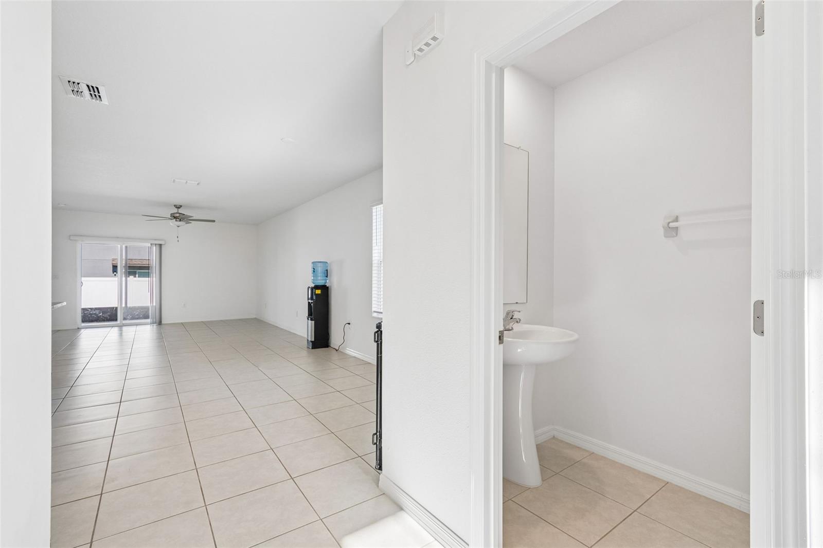 Foyer Hallway with half bath