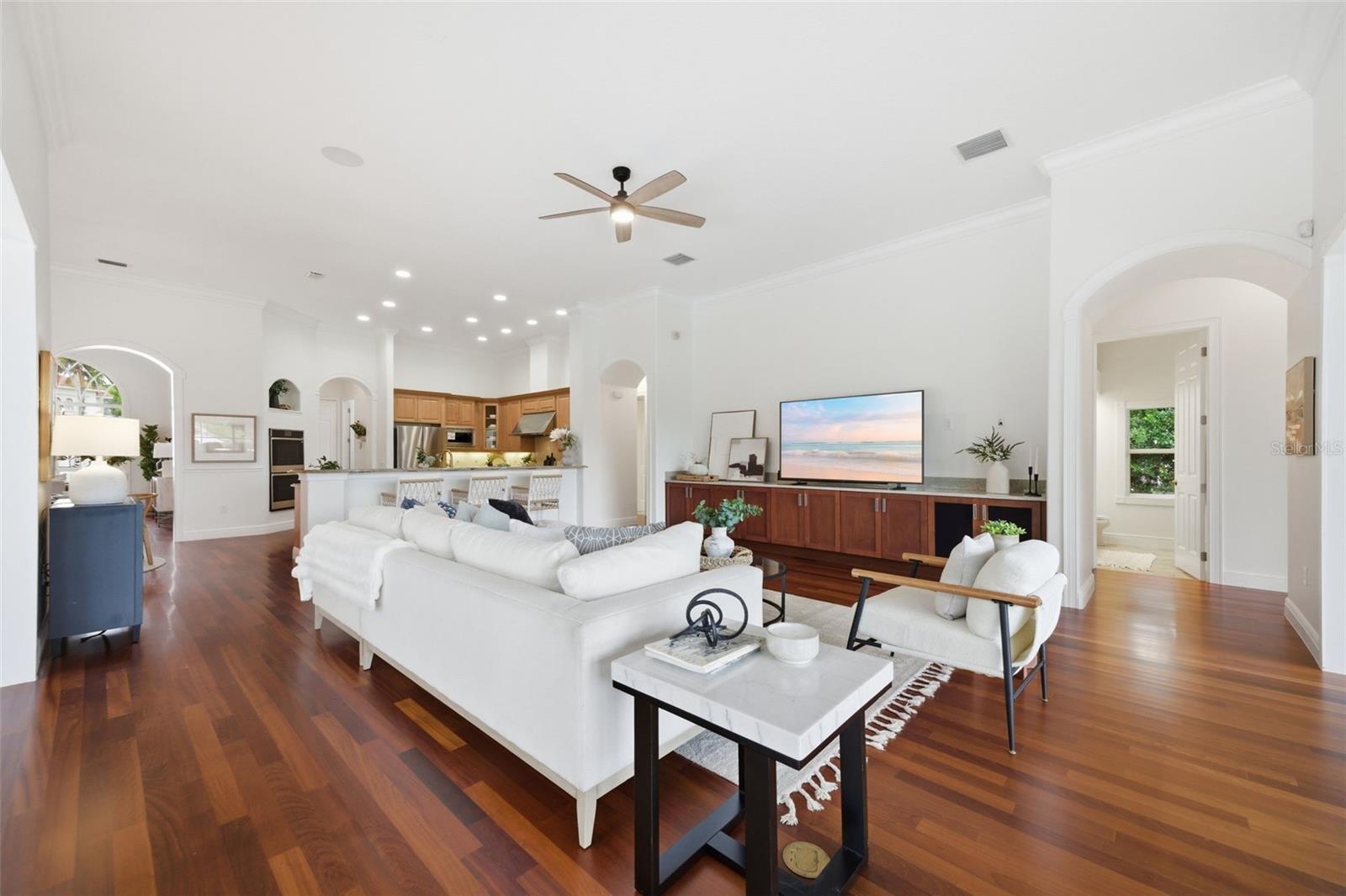 Family room with view of lanai