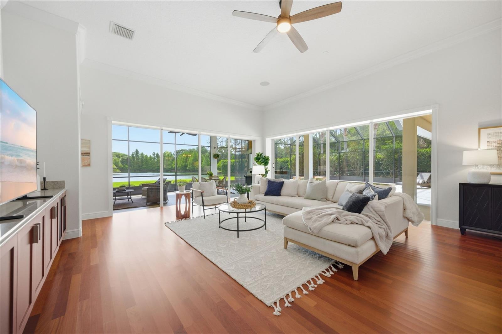 Family room with view of lanai