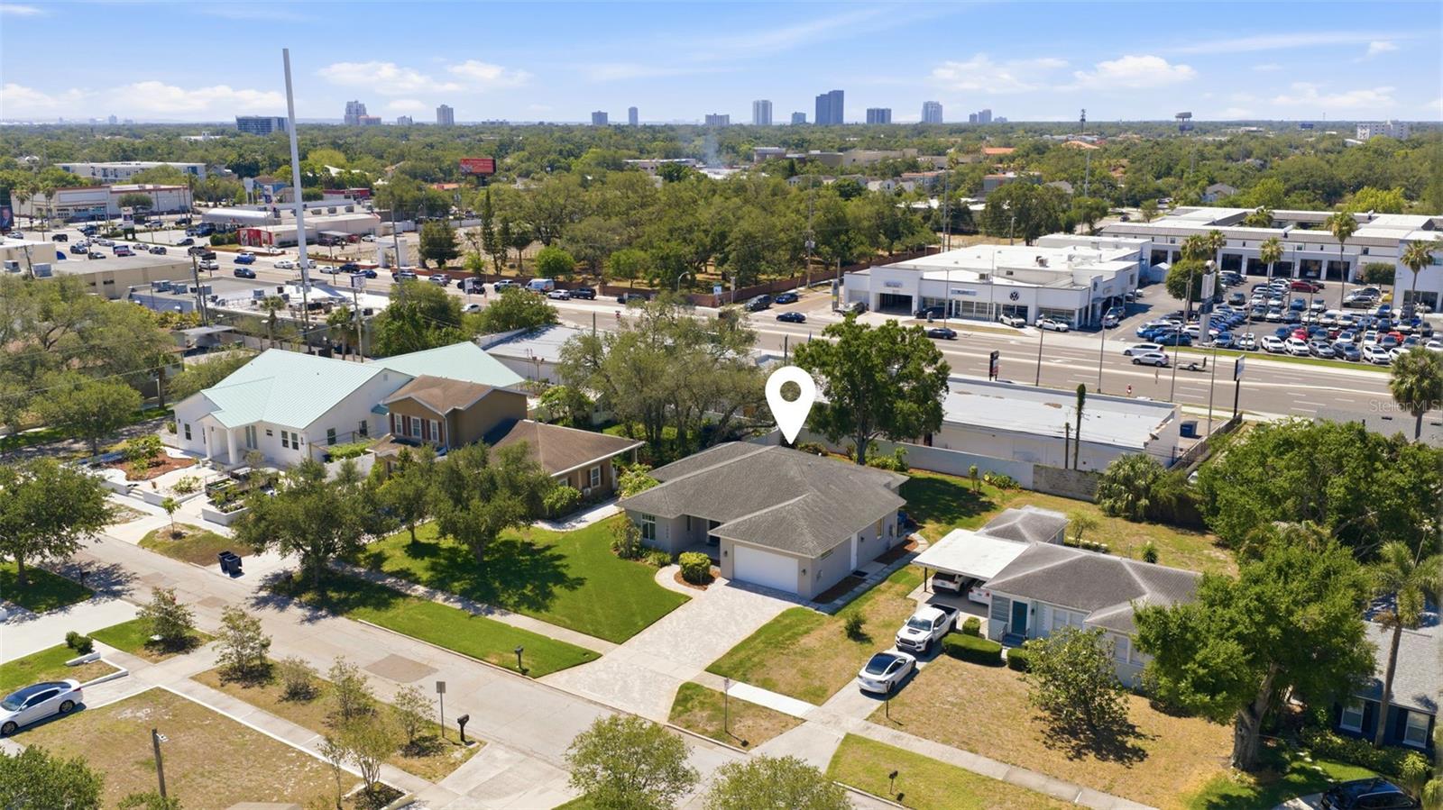 Overhead View South to Downtown