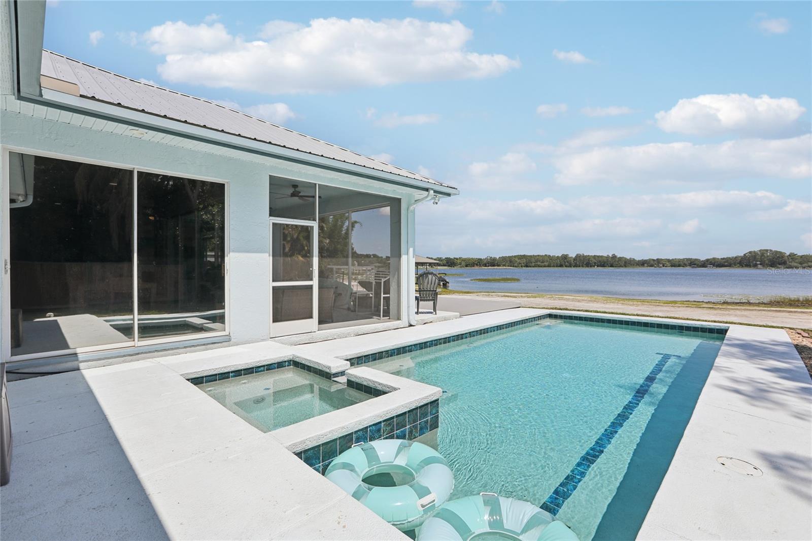 Pool with Lake Views