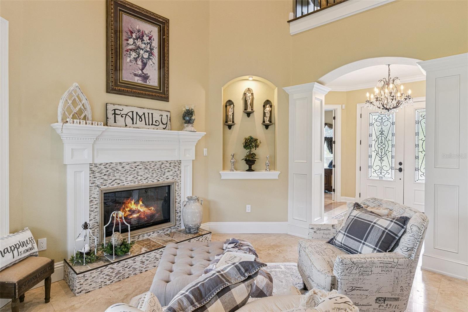 Family room with fireplace #1.