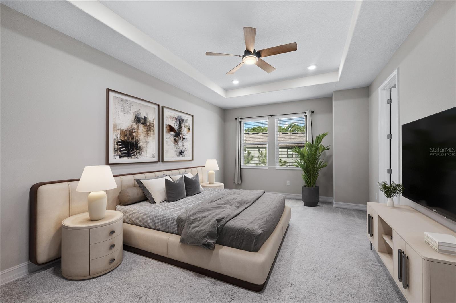 Virtually staged Primary Bedroom