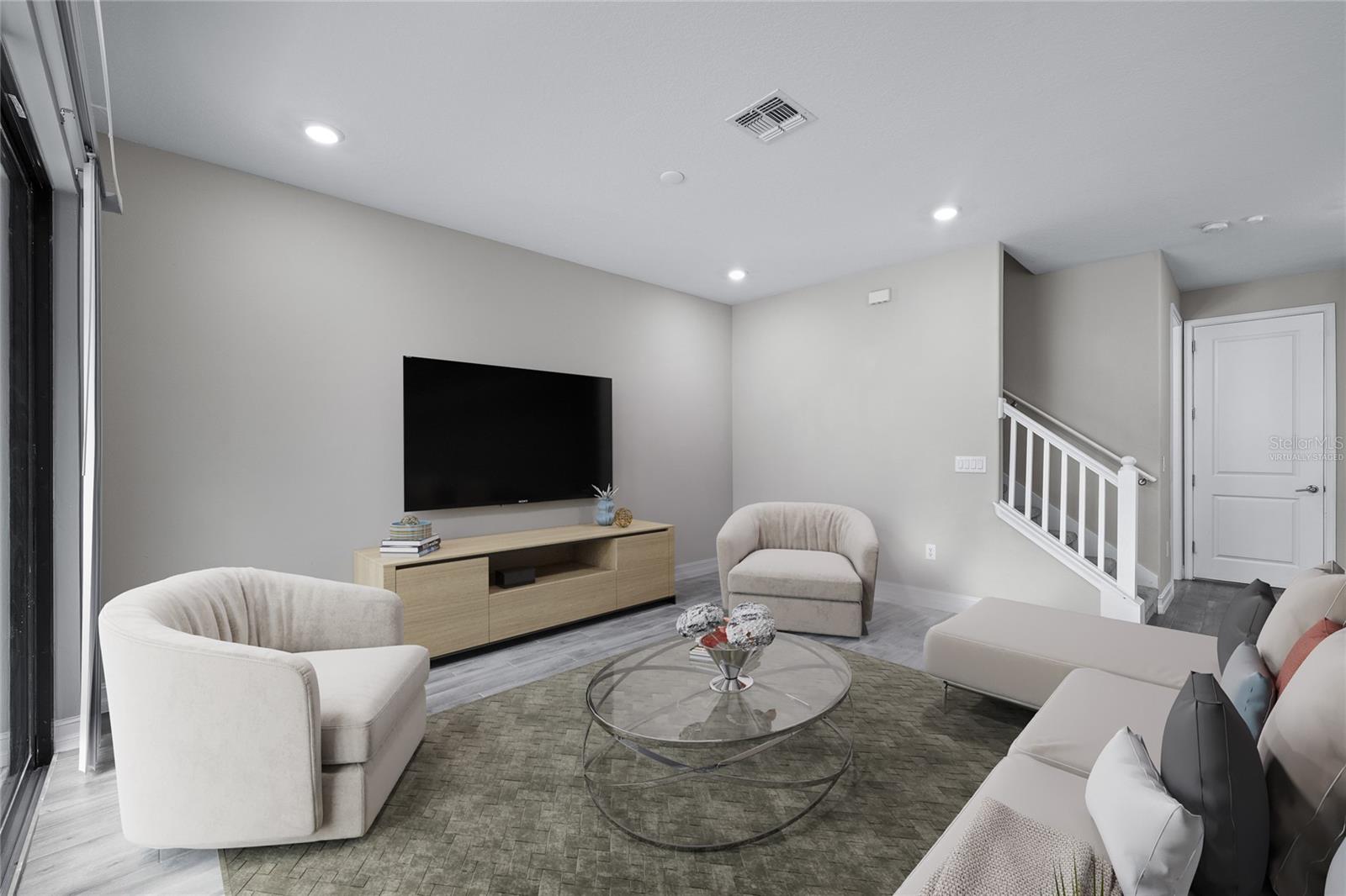 Virtually staged Family room