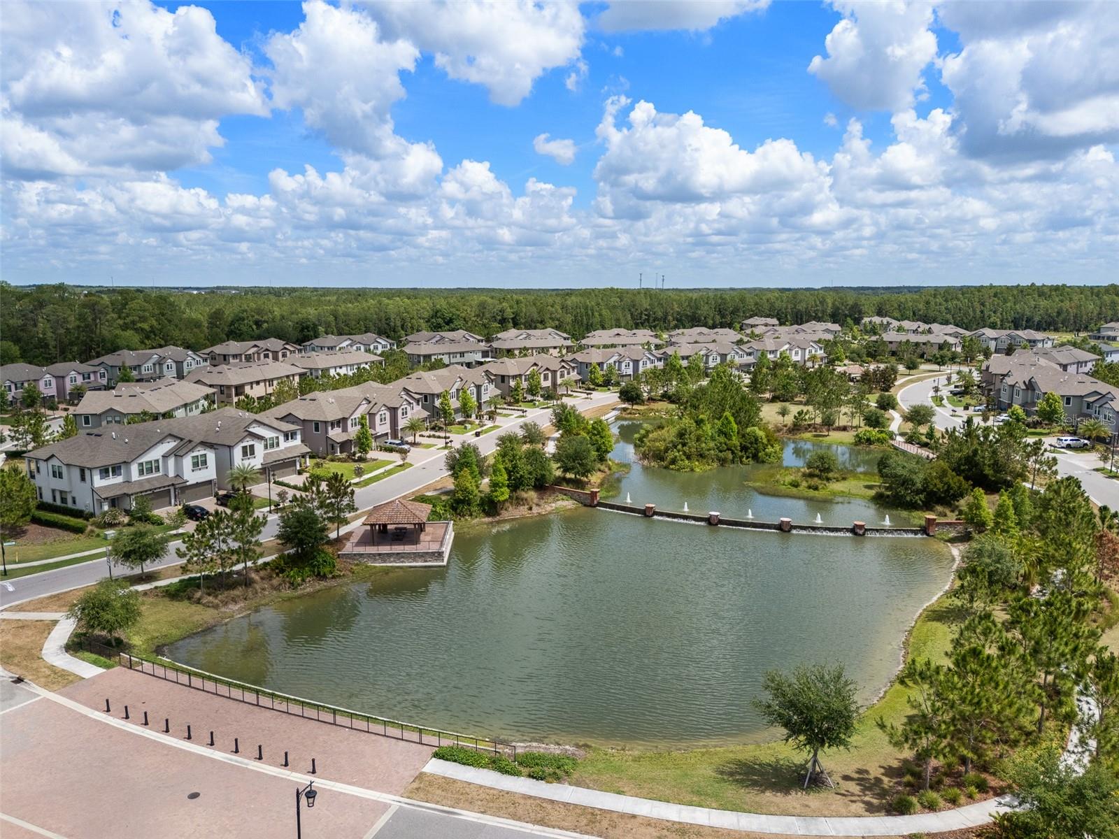 Drone shot of townhouses