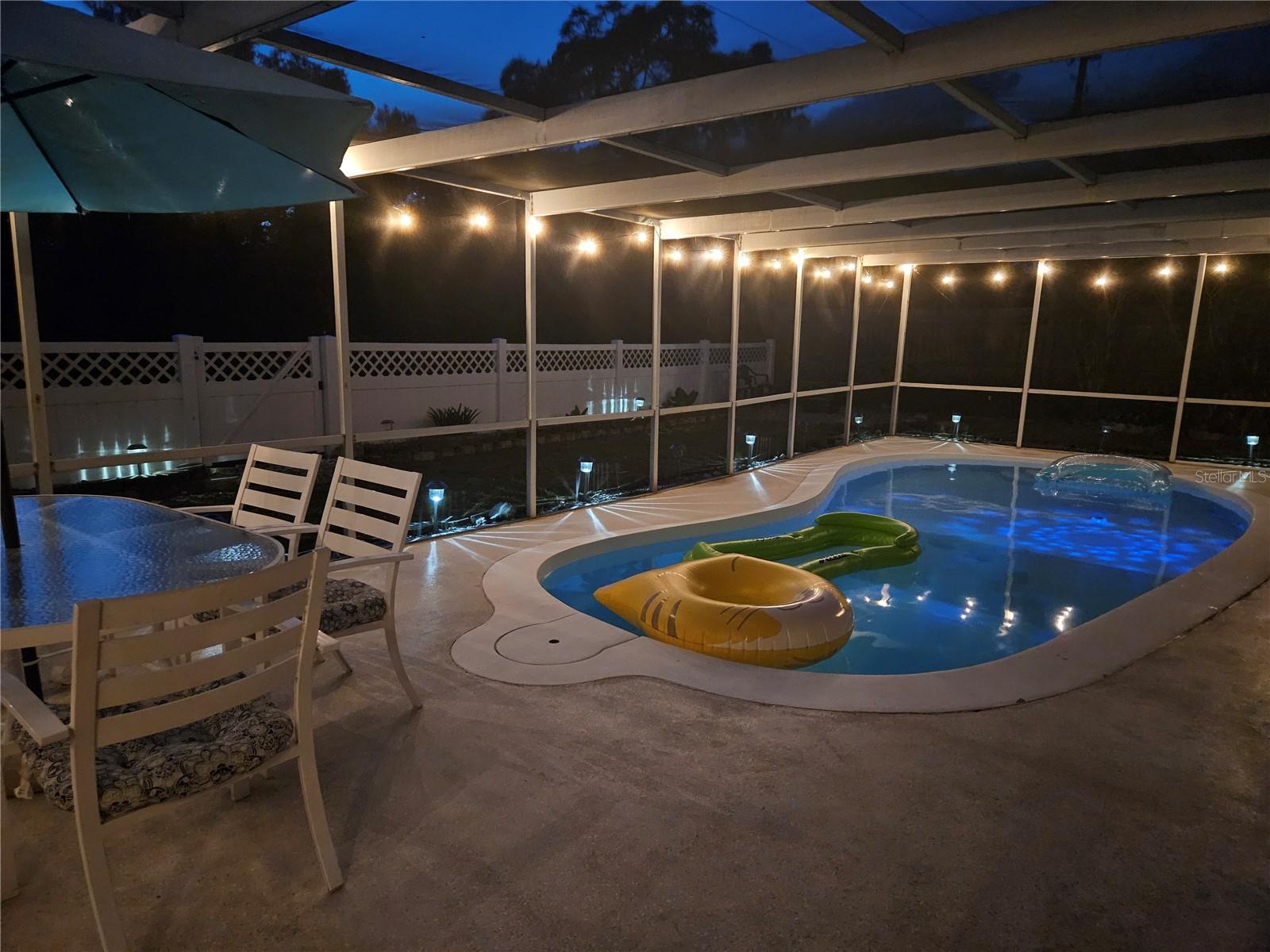 Evening shot of pool