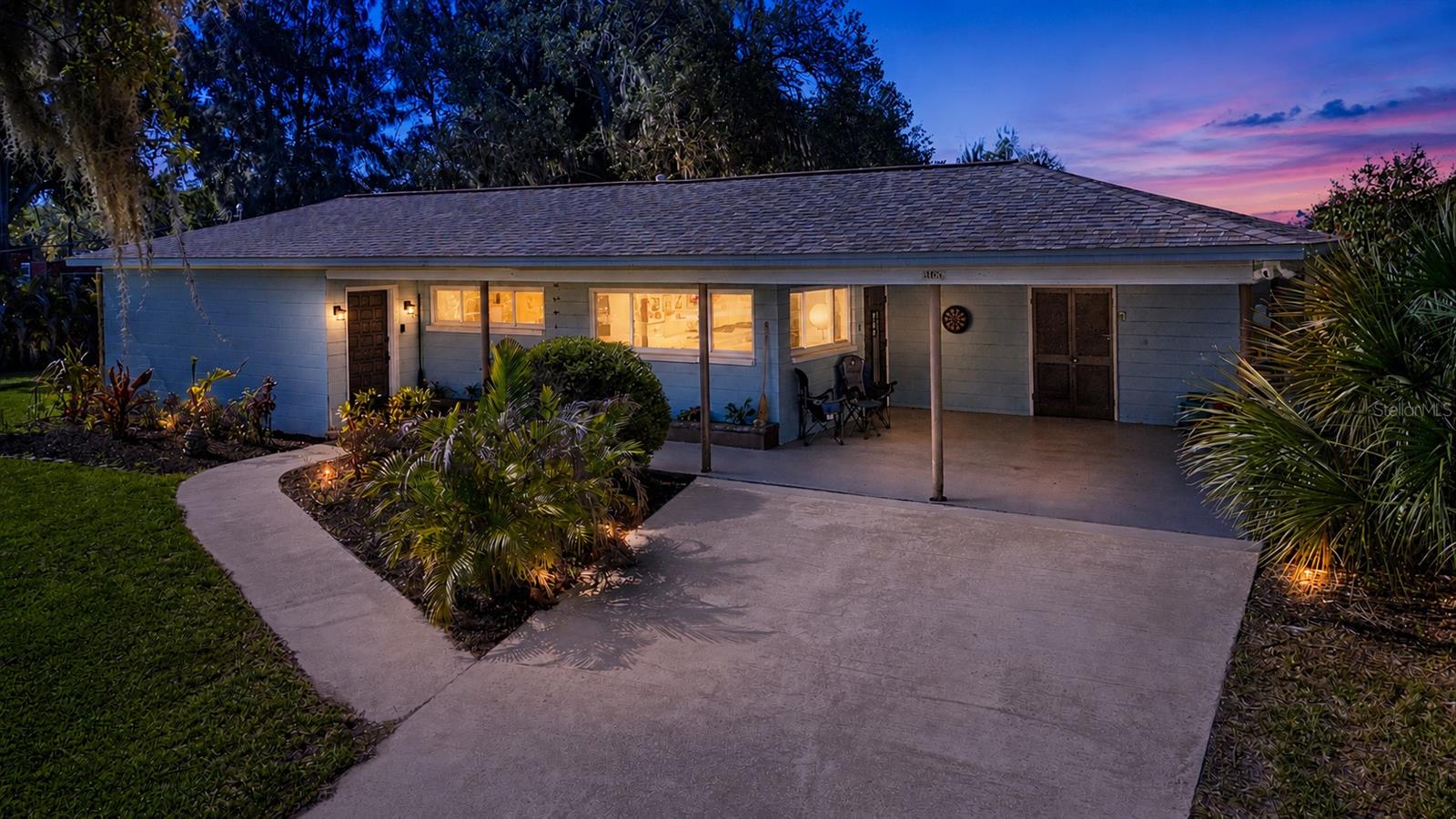 Twilight View of the front