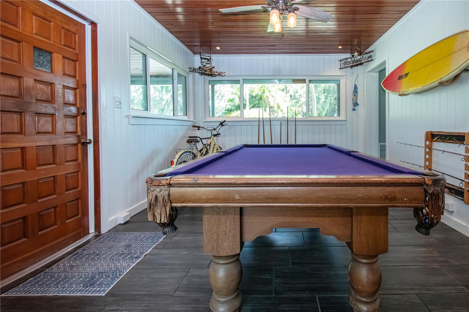 Game room with pool table