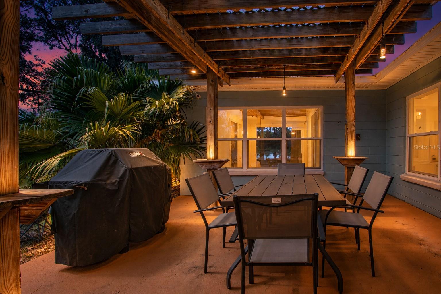 East side exterior patio under the pergola