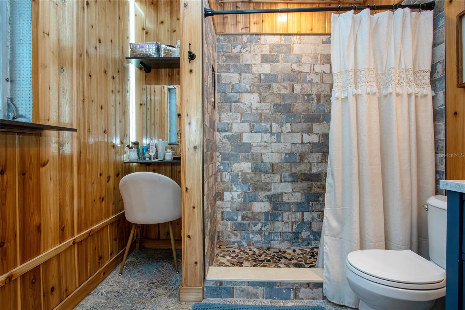 nicely designed tile shower