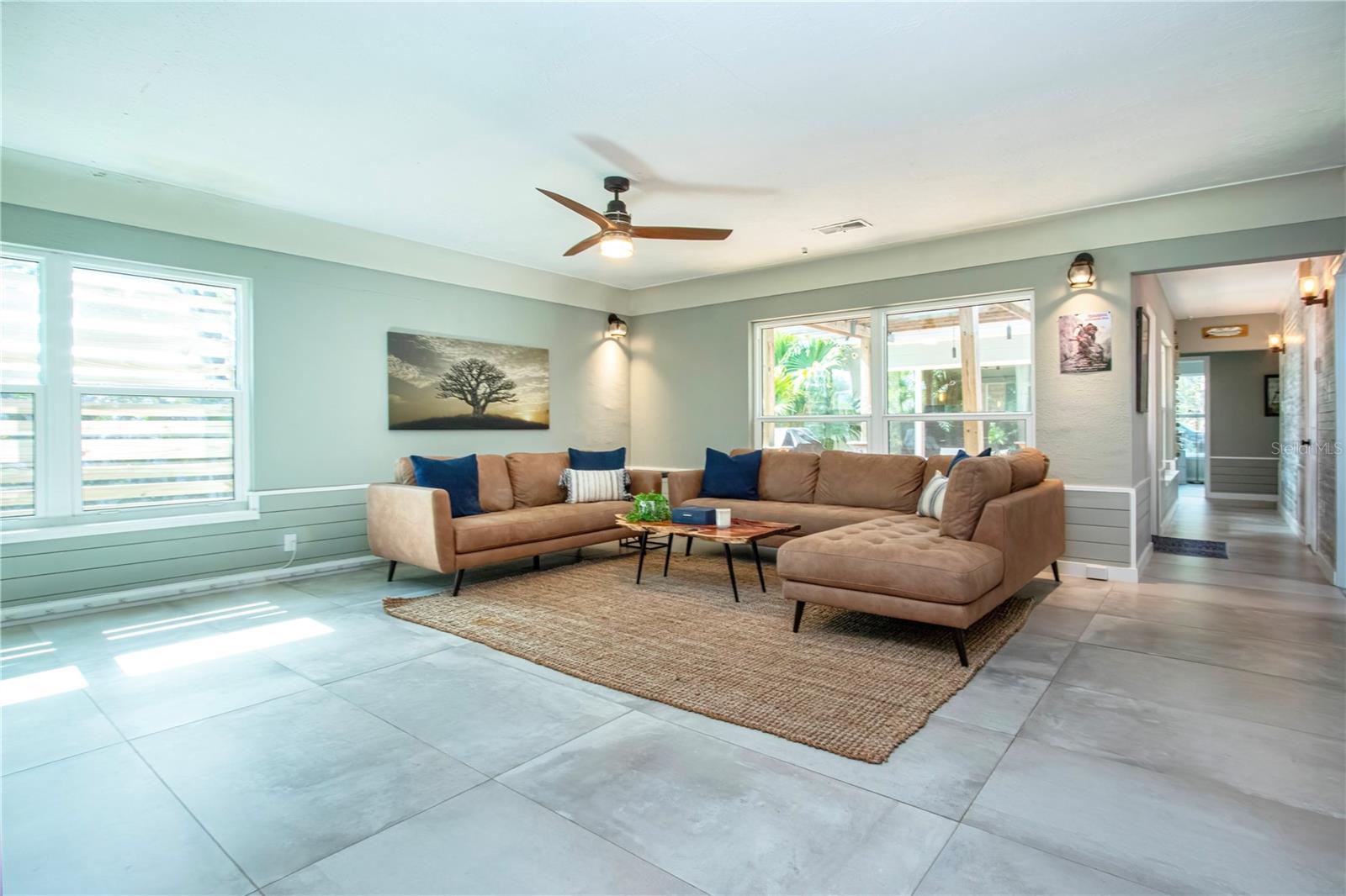 Living room with modern fixtures