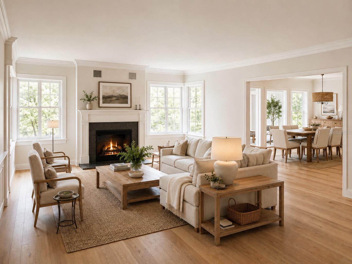 Rendering showcasing possible renovation concepts for the living room