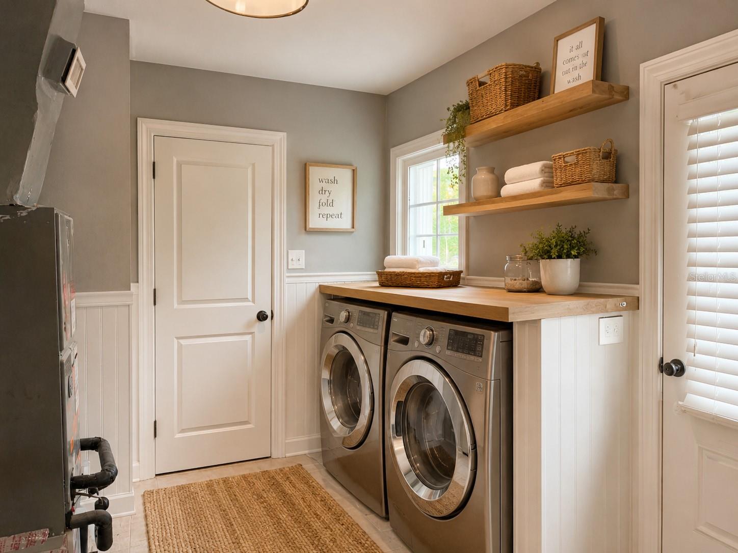 Rendering showcasing possible renovation concepts for the laundry room