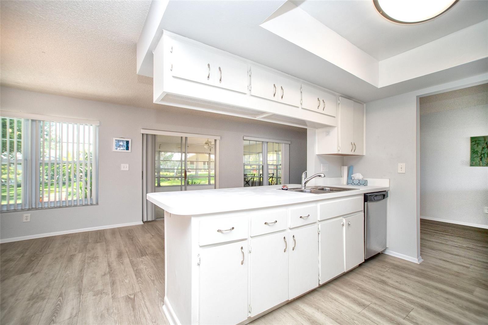 Kitchen looking into family room