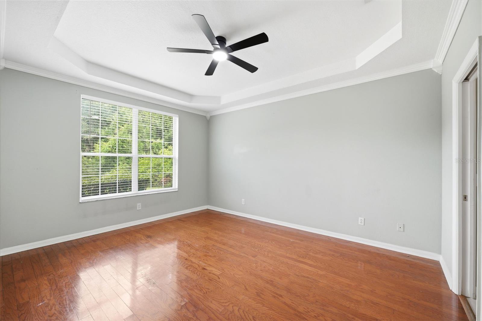 PRIMARY BEDROOM WITH TRAY CEILINGS