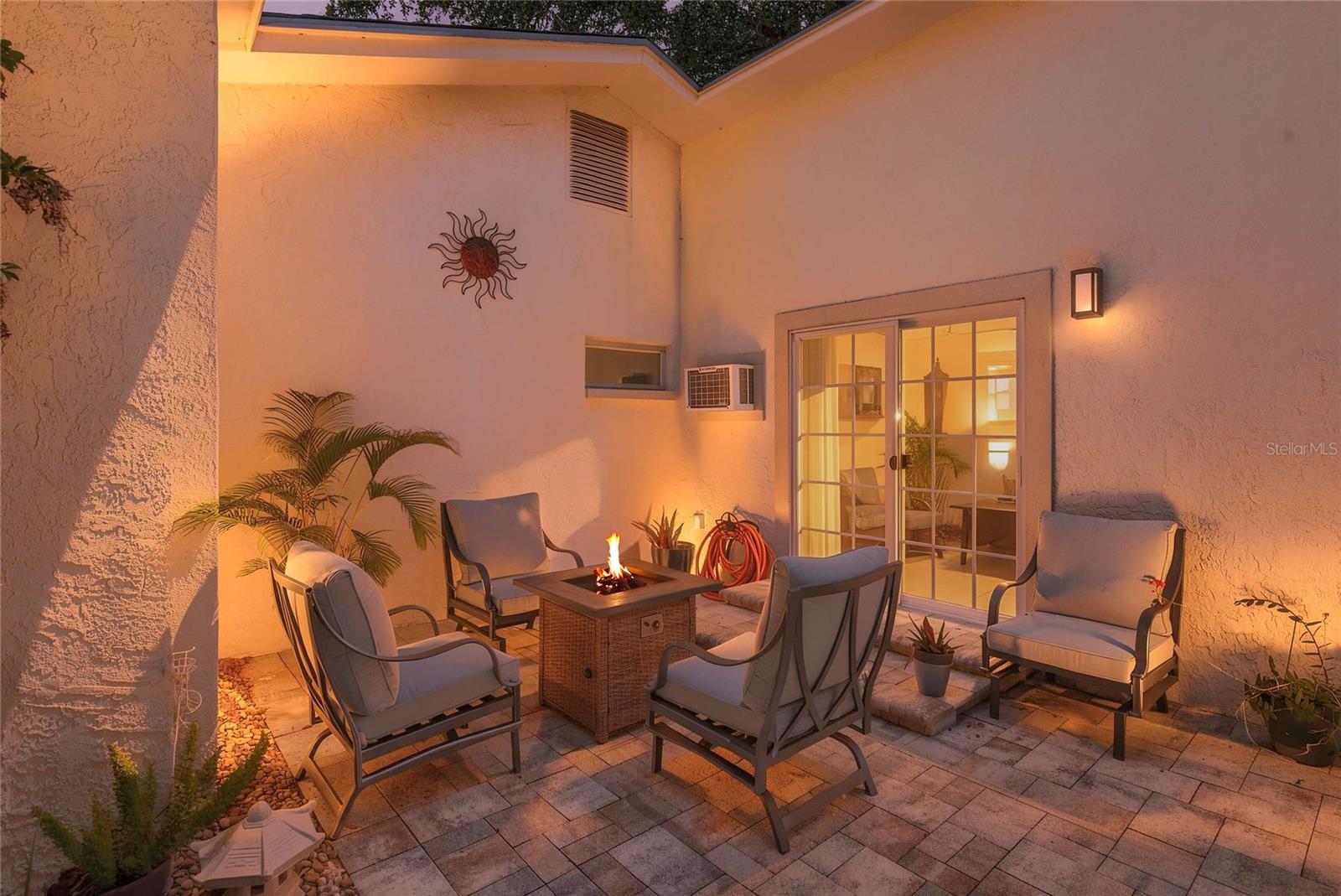 Evening in the patio area