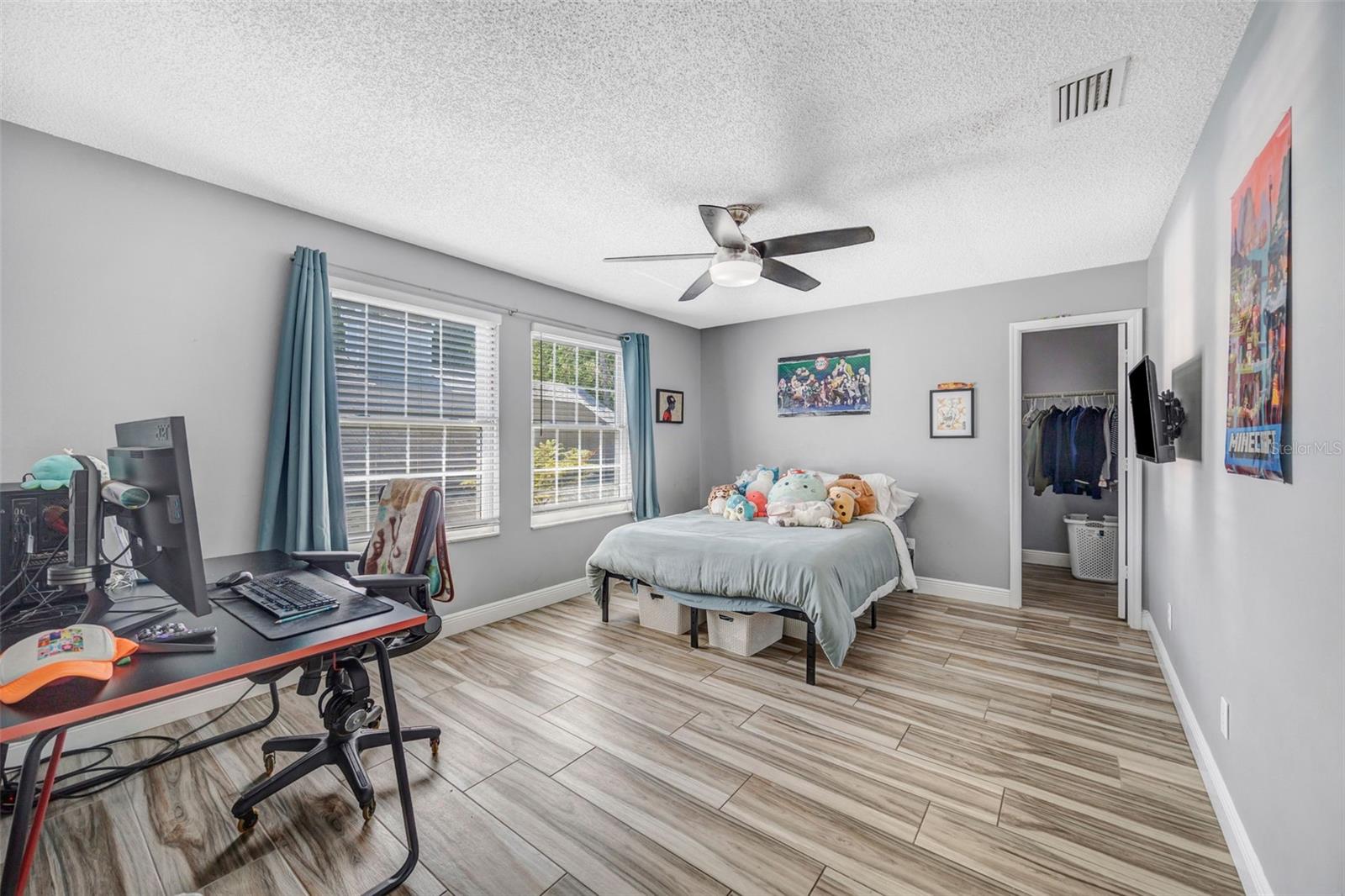 Bedroom 2 with large walk-in closet.