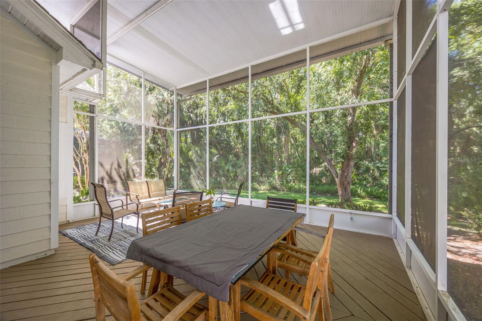 Huge covered and screened lanai with conservation views.