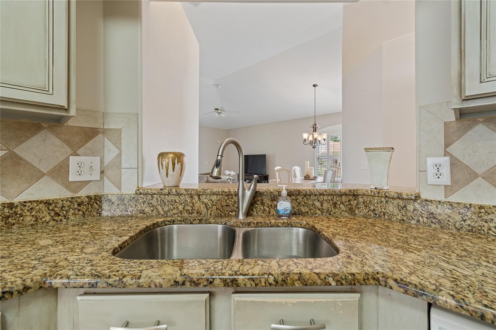 Double SS Sink with Granite counter top.