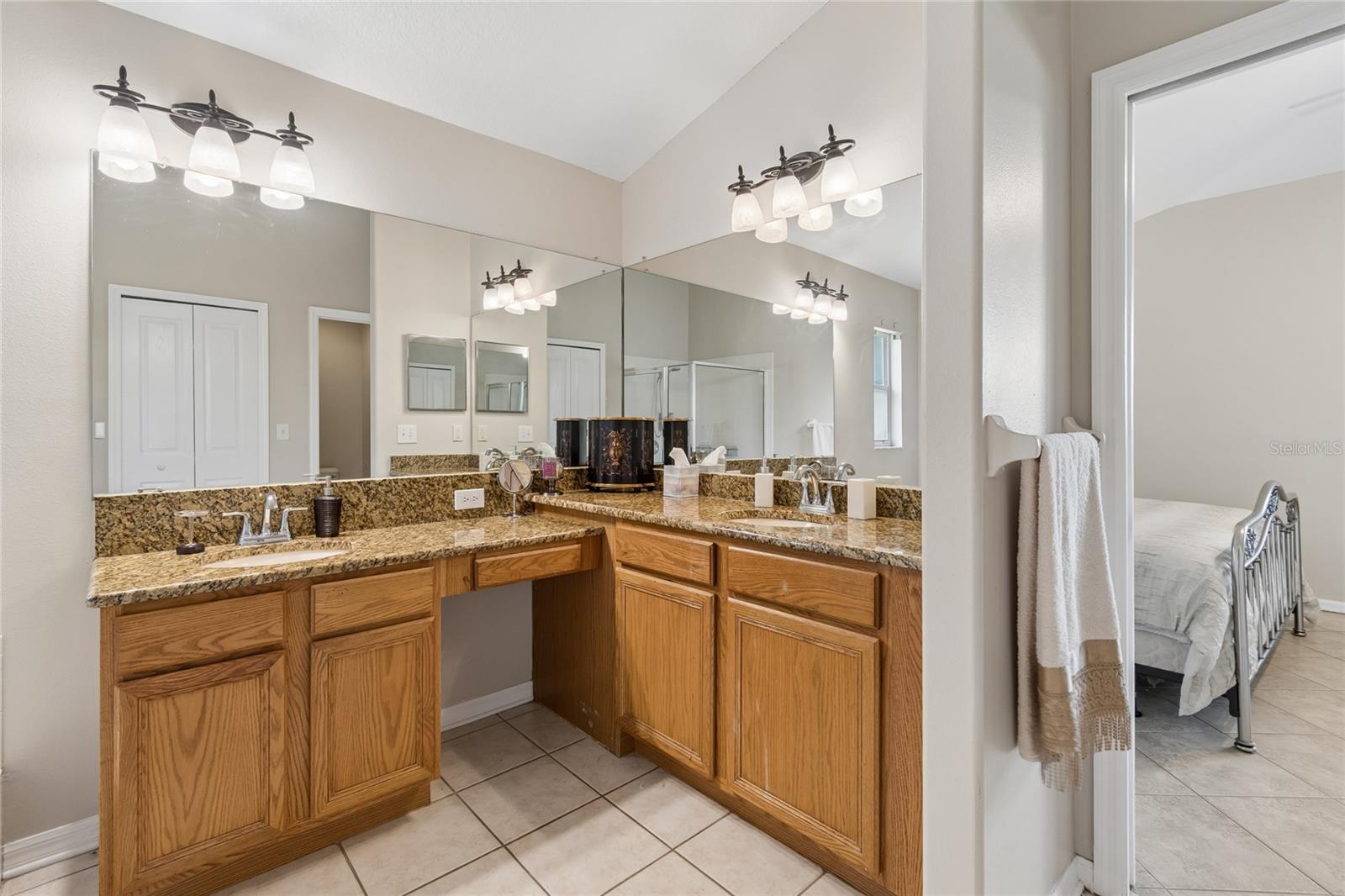 Primary Double Vanity with Granite