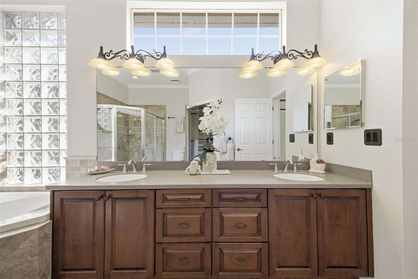 PRIMARY BATH IS DRENCHED IN NATURAL LIGHT