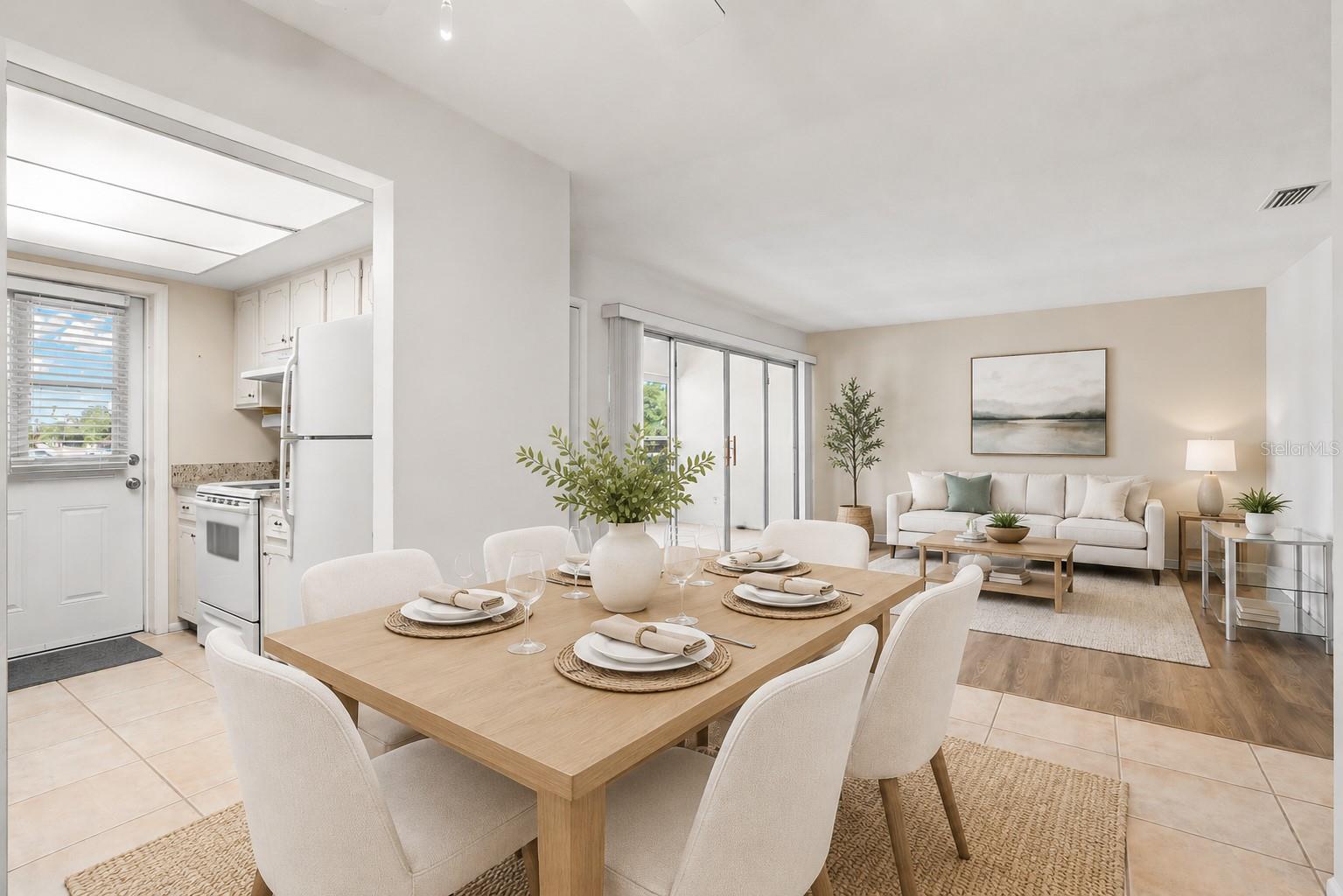 Virtual staging. Dining/Living Room