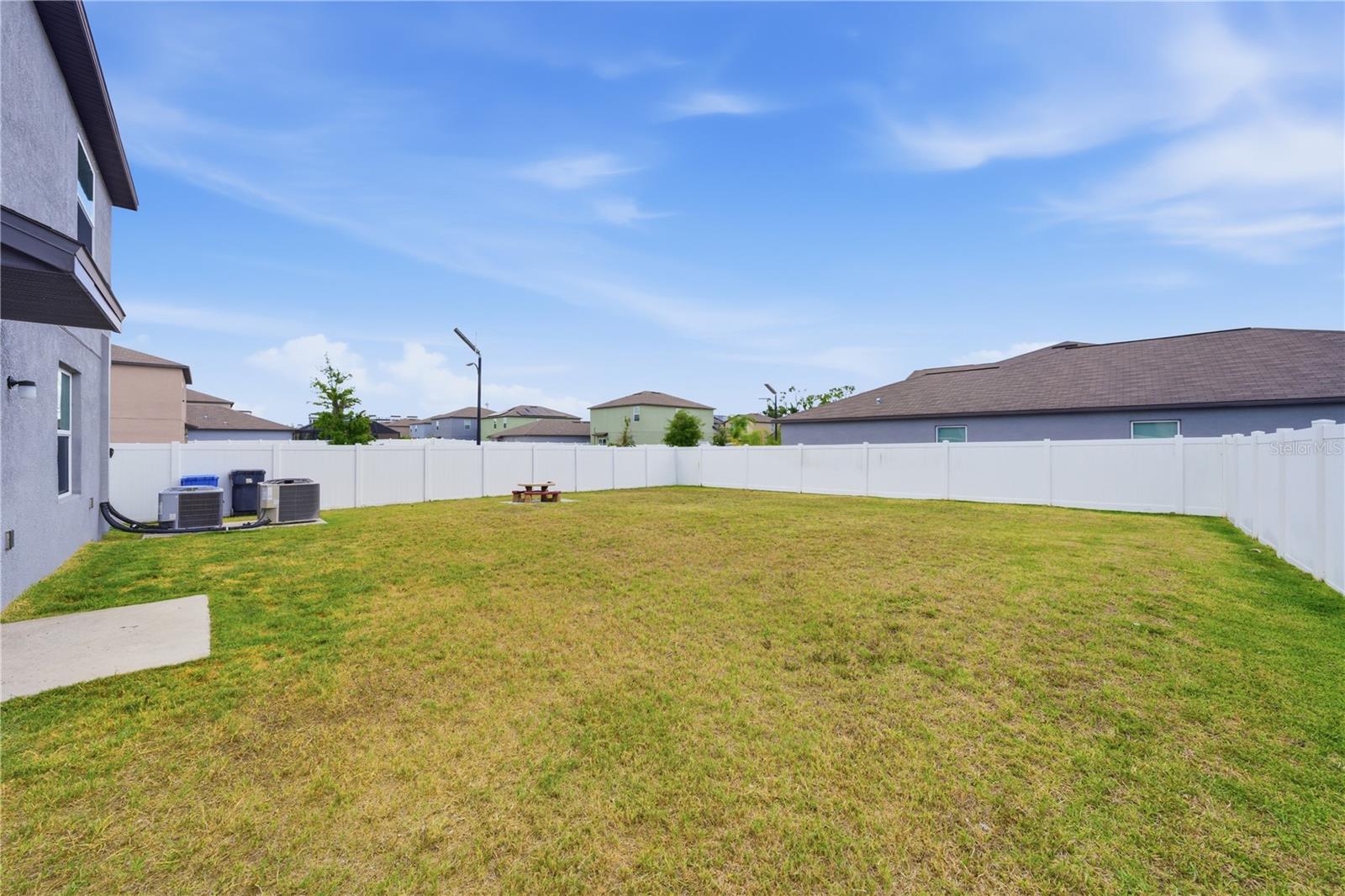 Massive 60' wide back yard