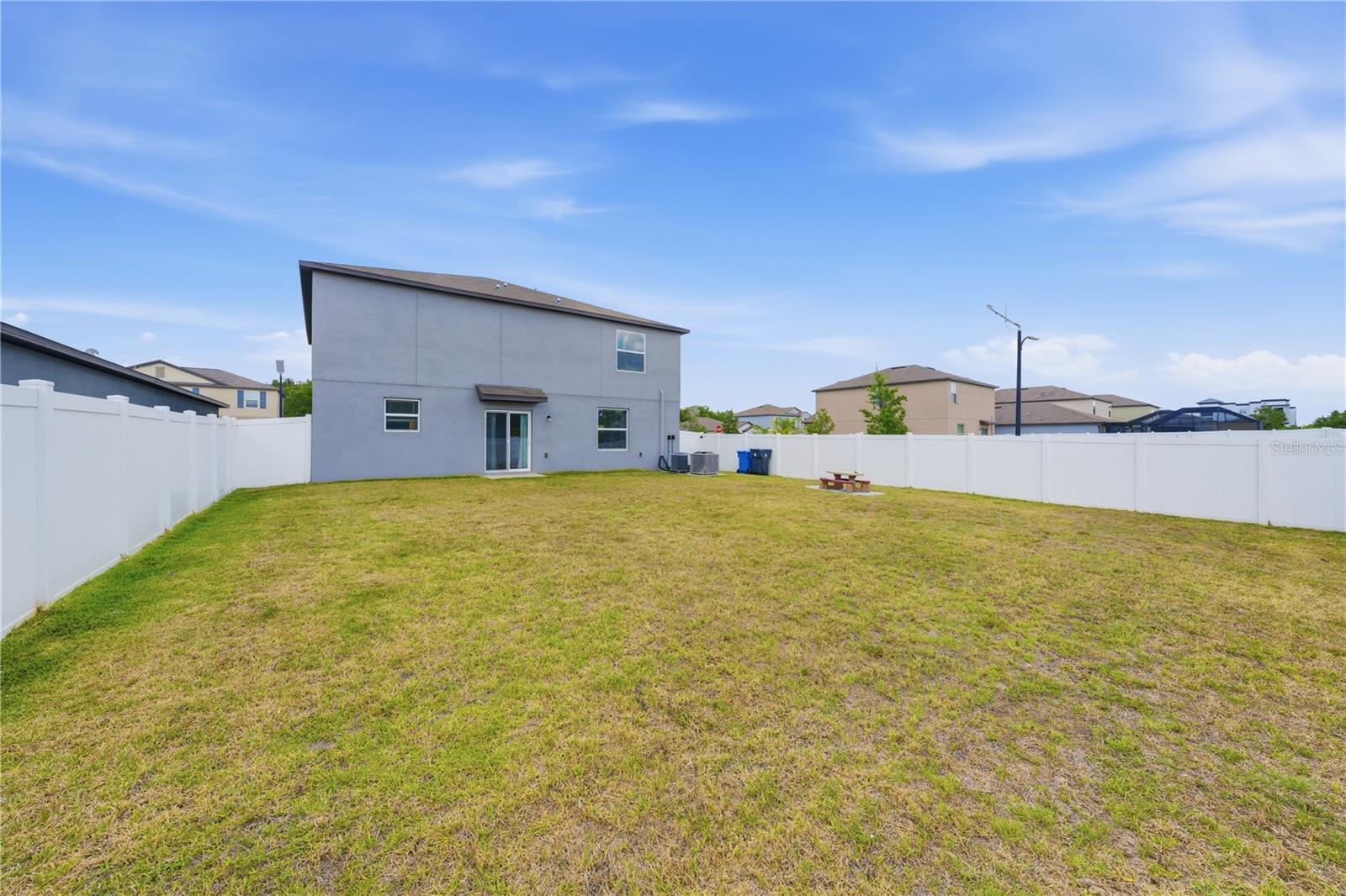 Massive 60' wide back yard