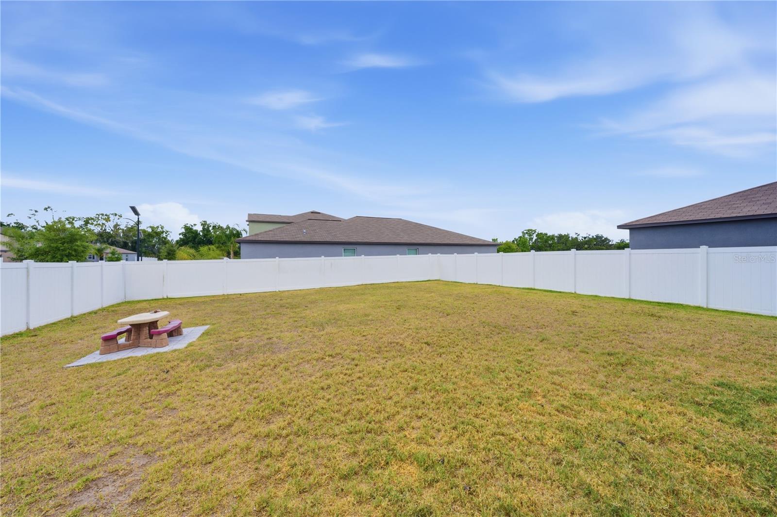 Massive 60' wide back yard