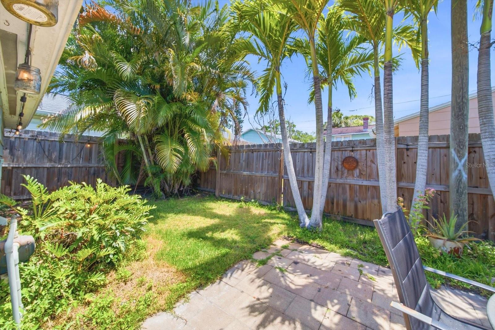 Perfect sized yard with fence