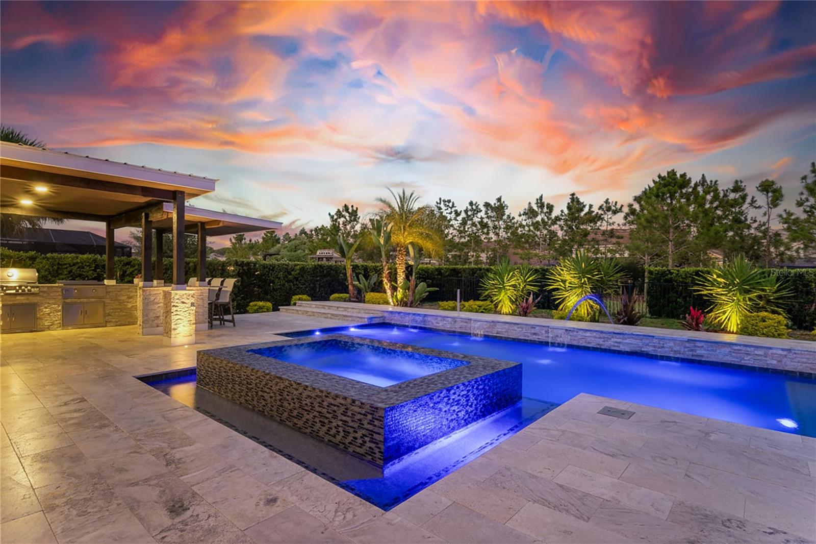 Your backyard oasis awaits - a stunning sunset setting