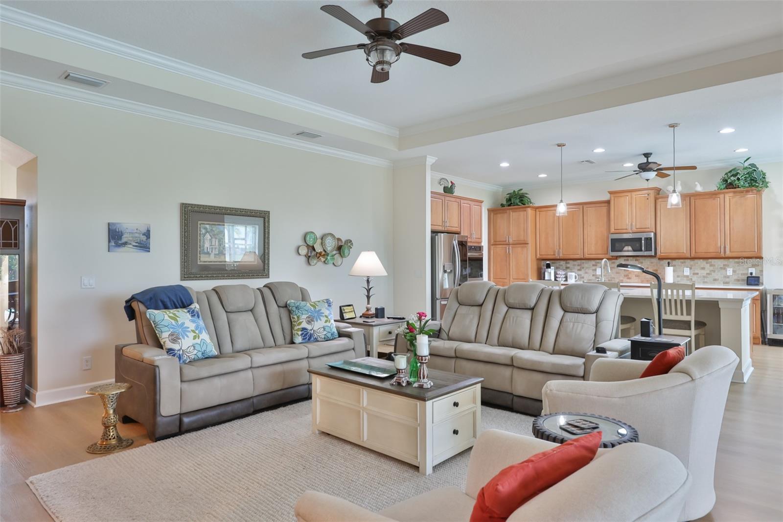 With easy access to the kitchen and the rest of the home ensures everyone is a part of the action.