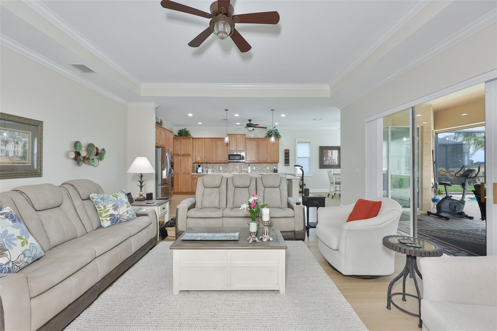 Clean, bright and modern finishes compliment every room with crown molding throughout the home