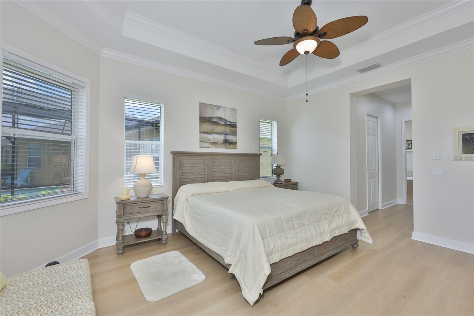 Two walk-in closets and an ensuite bathroom